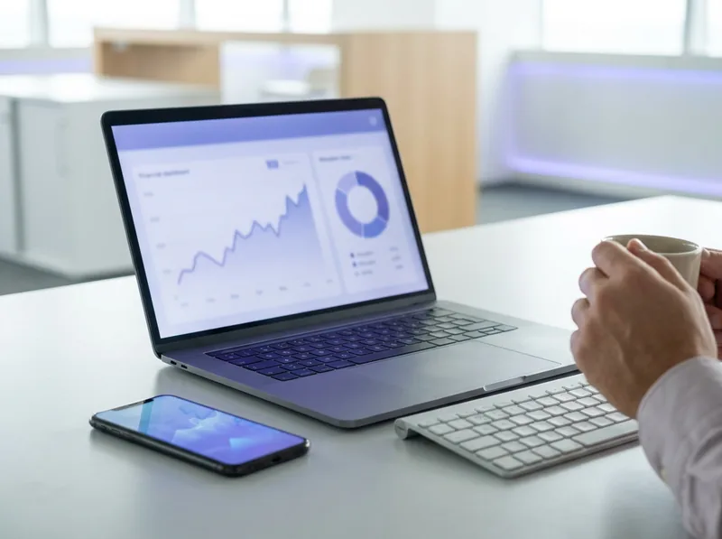 painel de sinais de mercado orientados por IA com gráfico de tendência ao vivo e níveis de confiança